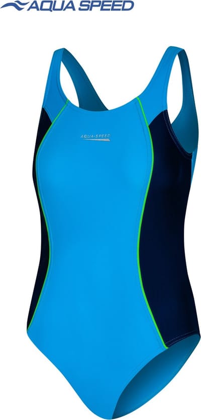 Aqua Speed Badpak Meisjes - Zwemkleding Luna Blauw met Zwart - 134