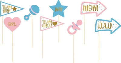 Fiestas gender reveal foto prop set - 16-delig - babyshower thema feest - photo booth