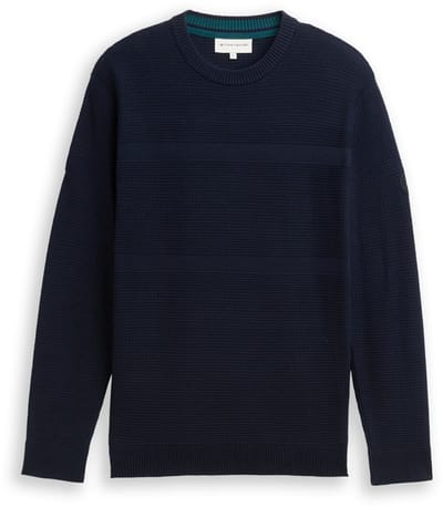 Tom Tailor - Gebreide trui van katoen - Maat XXXL - sky captain blue