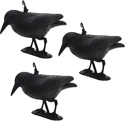 Bellatio design Duivenverjager Kraai - 3x - 35,5 cm - kunststof - vogelverjager raaf - vogelverschrikker
