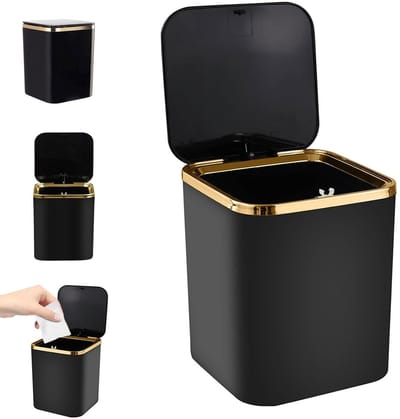 Mini Afvalemmer met Deksel voor Tafel, Badkamer en Keuken - Compacte Plastic Prullenbak (2 Liter) voor Thuisgebruik en Organisatie