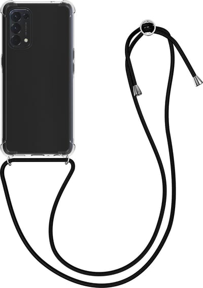 kwmobile telefoonhoesje geschikt voor Oppo Find X3 Lite - Hoesje met telefoonkoord - Back cover in transparant / zwart