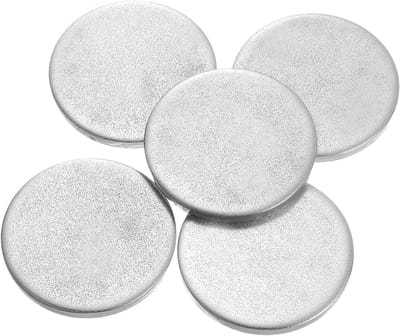 Roestvrijstalen Schijven - Ronde Plaatjes - Handwerk Metaaldruk - Duurzaam Corrosiebestendig - 50mm Diameter 5mm Dikte - Zilverkleurig