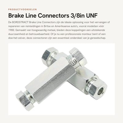 Dailygoods- Remleidingconnectoren 2 Stuks - Vervangingsconnectoren 3/8 Inch - Hoge Sterkte Metaal - Professionele Reparatieset - Duurzaam en Betrouwbaar - Geschikt voor UK Auto's - Remleidingfittingen
