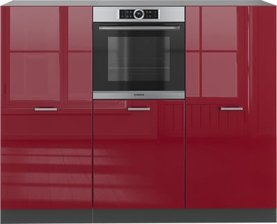 Vicco R-Line Keukenblok – 180 cm zonder werkblad Rood hoogglans/antraciet