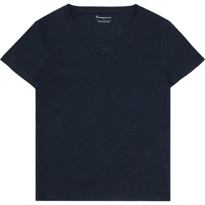 Dames-T-shirt met v-hals KnowledgeCotton Apparel Linen