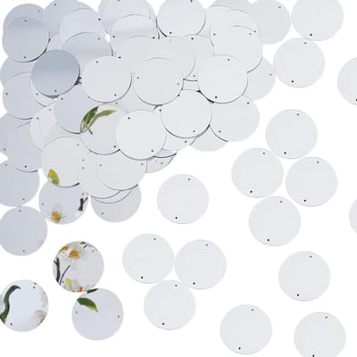 Dailygoods- Mozaïek Tegels 100 Stuks - Platte Ronde Spiegeltegels - Decoratieve Acryl Tegels - Zilveren Tegels - Voor Kleding Accessoires - Afmetingen 39,5 mm diameter