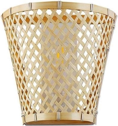 Handgemaakte Wandlamp van Pani-Rattan en Bamboe - Boho en Natuurlijke Sfeer