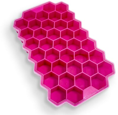 UDUTCH IJsblokjesvorm met deksel - Siliconen - BPA-vrij - 3 stuks roze