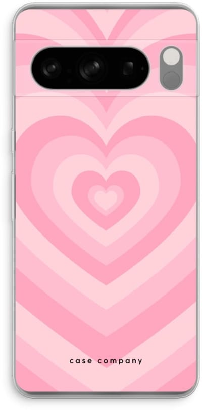 Case Company® - Hoesje geschikt voor Google Pixel 8 Pro hoesje - Hart Roos - Soft Cover Telefoonhoesje - Bescherming aan alle Kanten en Schermrand