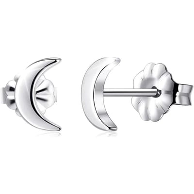 Aramat Jewels | Oorbellen | Oorbellen – Titanium Maan Zilverkleurig (8mm) | | | |8mm | Titanium | Kinderen, Volwassenen | Verkleurd niet