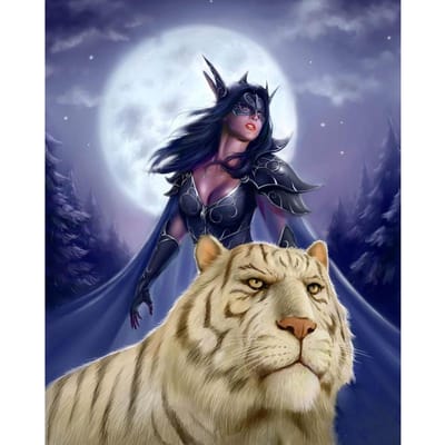Peinture diamant World of Warcraft Whisperwind, perceuse complète 5D à faire soi-même, broderie au point de croix 20X30CM white