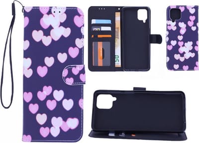 Bookcase Geschikt voor: Samsung Galaxy A42 hoesje met print - Hearts