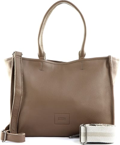 FREDsBRUDER Leren Schoudertas Sewab Tote Bag Light Brown Taupe