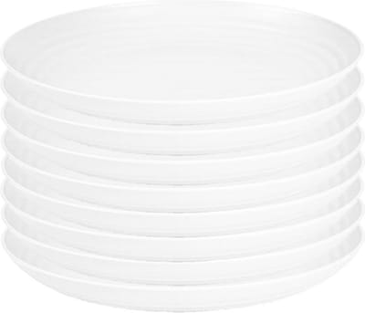PlasticForte Rond bord/camping bord - 8x - D25 cm - Ivoor wit - kunststof