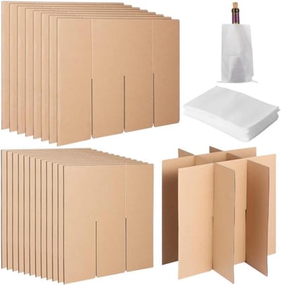 Verhuisdozen Kit - Beschermende Verpakking - Breekbare Spullen Verpakken - Aanpasbare Scheidingswanden - 48 Schuimzakjes - Natuurlijk