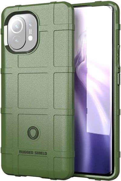 MobyDefend Hoesje - Geschikt voor Xiaomi Mi 11 - Rugged Shield TPU Backcover - Groen