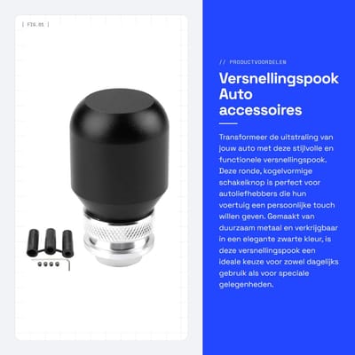 Dailygoods - Versnellingspook - Auto accessoires - Universele modificatie - Zwart - Handmatige versnellingspook - Voor elke auto - Modieuze uitstraling