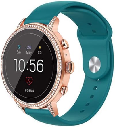 Strap-it Siliconen sport bandje 18mm met druksluiting - geschikt voor Fossil Gen 5e 42mm / Gen 6 42mm - Huawei Watch GT 4 - 41mm - GT 5 - 41mm / GT 5 Pro - 42mm - Withings ScanWatch 2 - 38mm / ScanWatch Light / Steel HR - 36mm - dennengroen