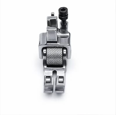 Industrieel Geribbeld Rolvoet – Driewiel Metaal – Extra Grip voor PVC, Vinyl & Leer – Naaimachine Accessoire