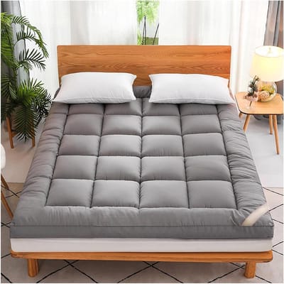 Futon Matrasmat - Opvouwbaar matras - Comfortabel slapen - Zacht ademend materiaal - 180x200 cm - Grijs