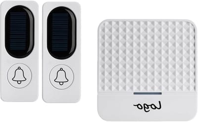 300m Long Distance Solar Powered Wireless Waterproof IP65 Doorbell With Transmitter E/UU/S Plug Receiver Ring Doorbell Kit (Color : 2 transmitter white, Size : A/U)