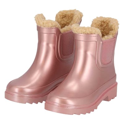 Chelsea regenlaarzen kinderen - Fake Fur voering - Rubber - Pink Metallic - Pink Metallic / 23/24