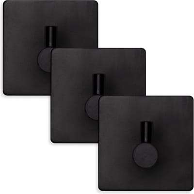EAVY Handdoekhaakjes Zelfklevend Zwart - 3x Zelfklevende Haakjes - Handdoekhouder - Plakhaakjes - Wandhaak