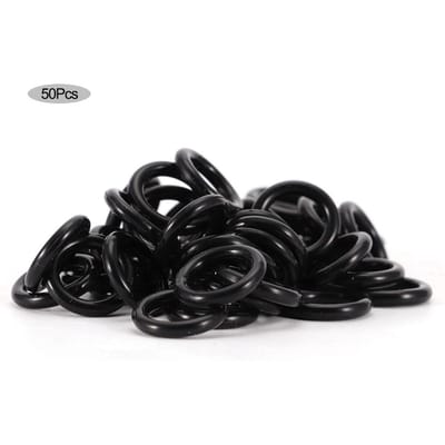 Lot de 50 bagues d'étanchéité en PVC de type O pour équipement d'irrigation, pour joints de tuyaux black