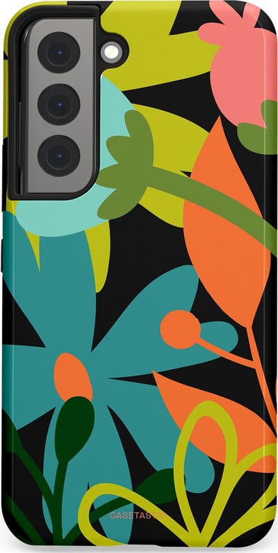 Casetastic Hoesje Geschikt voor Samsung S22 - Stijlvolle Beschermende Duo-layer Case - Botanisch Feest