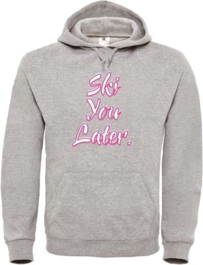 Ski you later wintersport hoodie grijs XXL - soBAD. | Foute apres ski outfit | kleding | verkleedkleren | wintersporttruien | wintersport dames en heren
