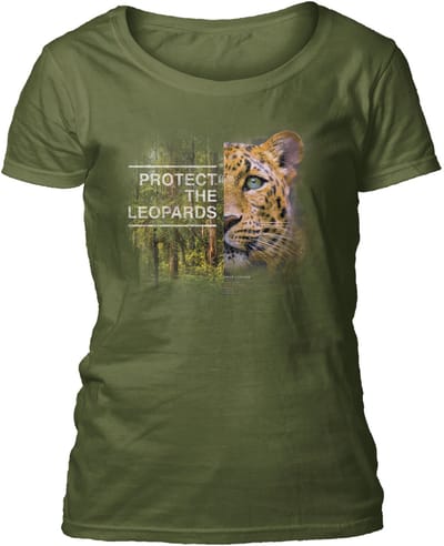 Ladies T-shirt Protect Leopard Green L