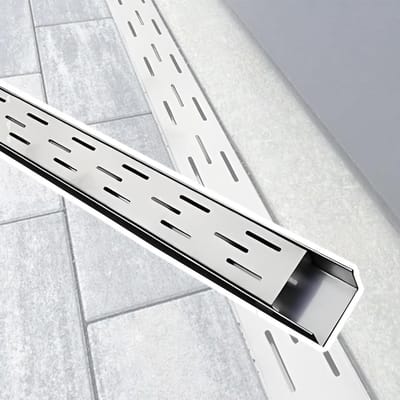 Afvoergoot Roestvrijstaal - Lineair afvoersysteem - Buitenruimte droog - U-vormig kanaal - 5 x 3 cm - Zilver