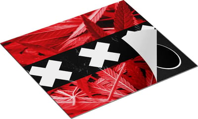 Chefcare Inductie Beschermer Amsterdamse Vlag met Cannabis Achtergrond - 60x50 cm - Afdekplaat Inductie - Kookplaat Beschermer - Inductie Mat