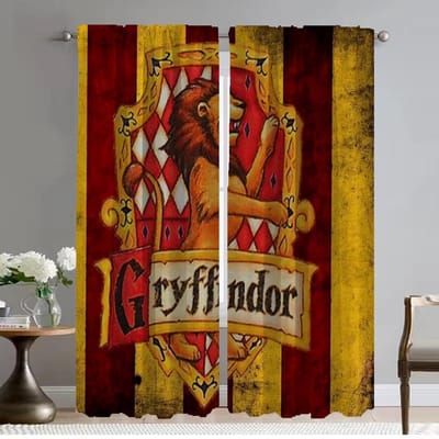 Hogwartes Gordijnen Kinderkamer Shades Verduisterende Gordijnen 2 Stuks Woonkamer Gordijn Halloween Decoratie Afscheiding Keukenpaneel W50xH70cmx2pcs-CL
