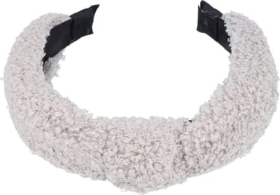 Haarsoires Haarband Diadeem 4cm – Knoop - Teddy – Grijs - Zachte Haarbeugel - voor Dames & Meisjes