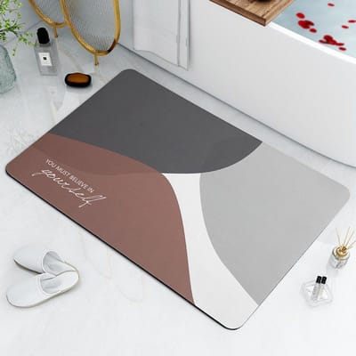 Tapis de Sol Diatomée Simple Vent Tapis de Bain Antidérapant Tapis de Porte de Salle de Bain Domestique Absorbant à Séchage Rapide Porche Tapis de Pied Domestique 50 * 80Cm (diatom mud) gray