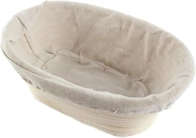 Broodmanden Rotan - Rieten Bakvorm - Brood Bakken - Natuurlijk Ademend Materiaal - 25 x 15 x 8 cm - Houtkleur