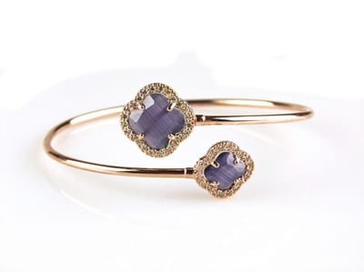 model toi et moi armband in zilver roze verguld paars