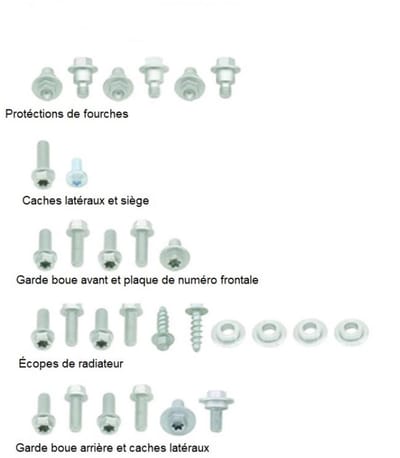 Kit visserie de carénage UFO pour moto Husqvarna 125 TC 2016 à 2017 AC02446 Neuf