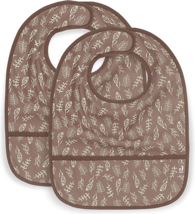 Jollein - Slab Waterproof (Meadow - Chestnut) - Polyester - Polyurethaan - Slabbetjes Baby - 2 Stuks - 40 cm