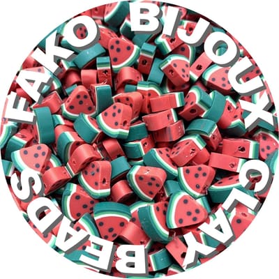 Fako Bijoux - 1000 Klei Kralen Watermeloen Rood - Polymeer Kralen - Figuurkralen - Kleikralen - 10mm - 1000 Stuks - Bulk