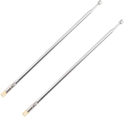 2 stks 4-Sectie Telescopische Radio Antenne 62cm Rvs Compatibel met AM/FM Radio's