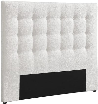 Vente-unique Gecapitonneerd hoofdeinde 180 cm - Bouclé stof - Wit - FRANCESCO