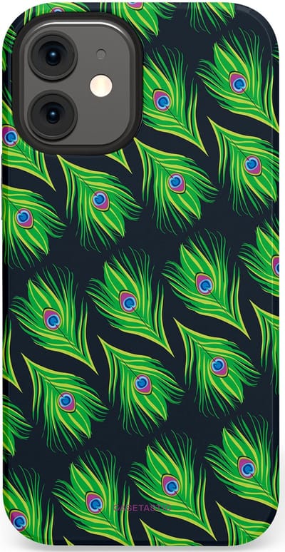 Casetastic Hoesje Geschikt voor Apple iPhone 12 Mini - Stijlvolle Beschermende Duo-layer Case - Veren van verleiding