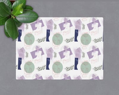 Coloray Vloerbeschermer - Antieke portretten Vloerbeschermer Bureaustoel - 100x70 cm - Veelkleurig Vloerbeschermer Groot - Vloerbeschermer Bureaustoel Tapijt - PVC Vloerbeschermer - Rechthoekige Mat - Abstracties Thema