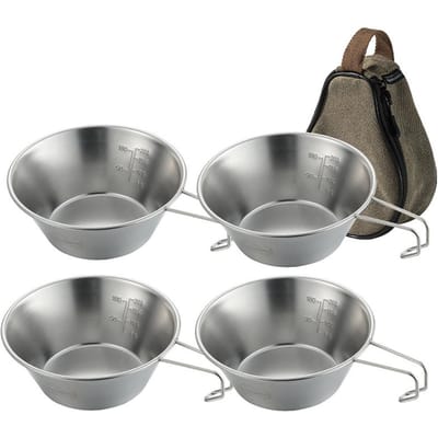 Buiten Roestvrij staal 310ml Sierra Bowl Picknick Servies Draagbare Barbecue Wandelen Kamperen Beker 4 Sierra Bowl veelkleurig