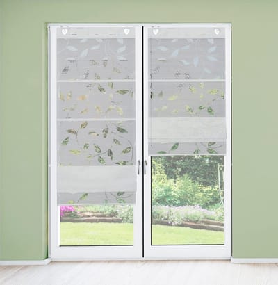 Magnetisch Rolgordijn - Raamdecoratie Gordijn - Privacy Instellen - Boren Vrij Ophangen - 130 x 45 cm - Wit