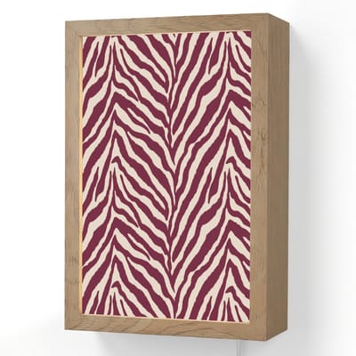 Wandlamp 20x30 cm - Oplaadbaar - Zebra - Motief - Bordeaux - Rood - Wandlampen binnen woonkamer - Slaapkamer lamp met kabel - Decoratieve nachtlamp - Vloerlamp snoer