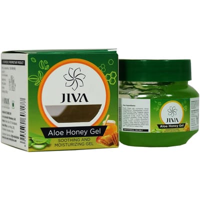 Gezichtsgel met Aloë en Honing (100 gr), Aloë Honinggel, Jiva 100g black